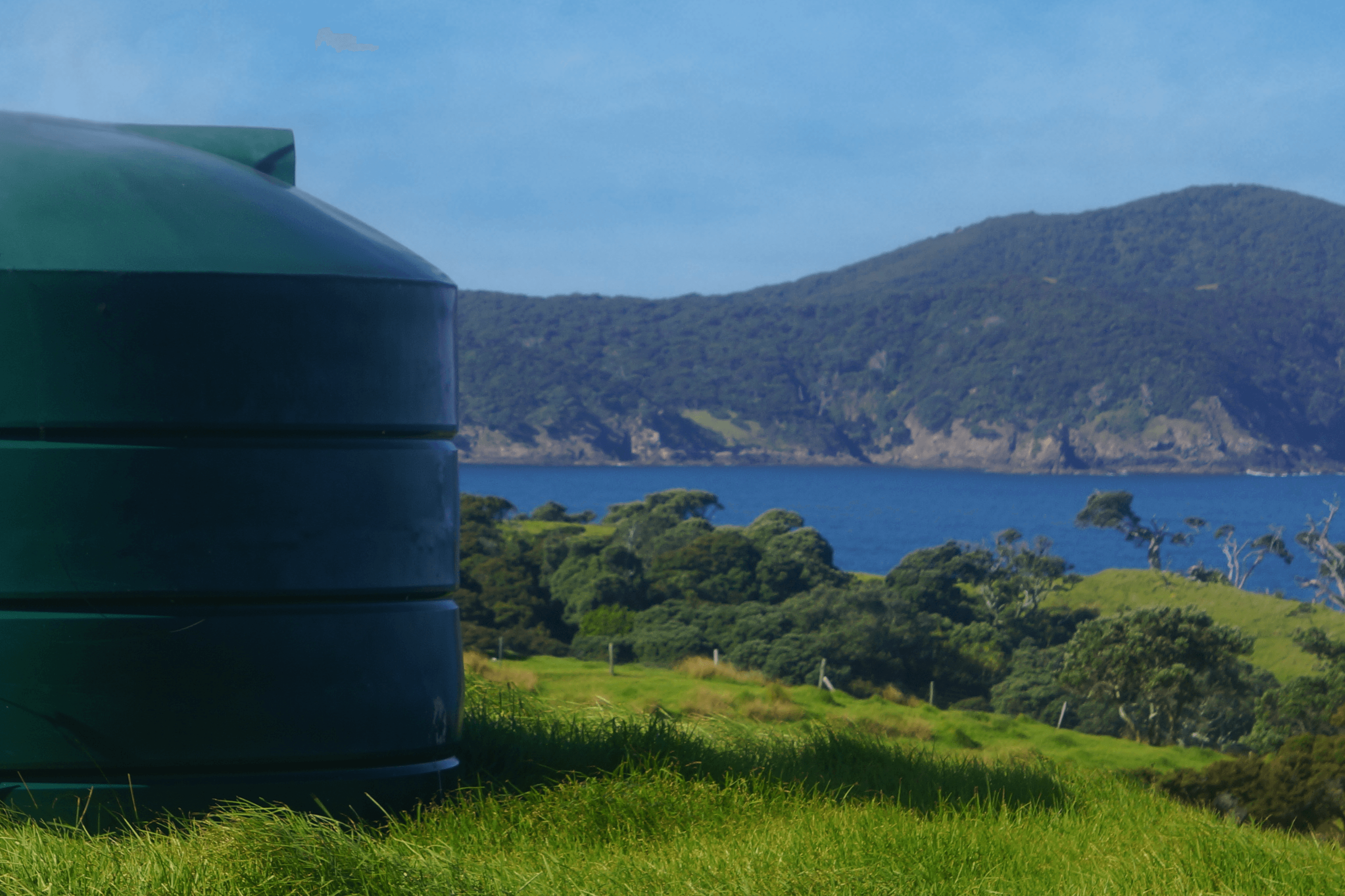 A water tank on a hill